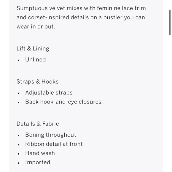 NWT VS velvet & sheer mesh lace up corset top - Picture 4 of 13